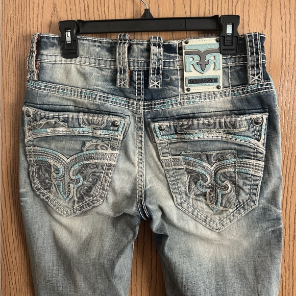 Rock Revival turquoise men’s jeans, size 30x32 only worn once, like new - Picture 4 of 5
